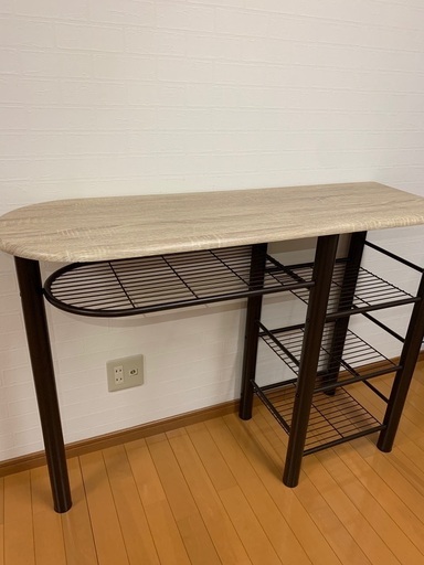 カウンターテーブル セット 3点セット 高さ90cm 幅120cm ハイテーブル カウンターチェア カウンターチェアー 折りたたみ 椅子