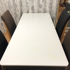 【伸縮式】ダイニングテーブルセット【120+45】