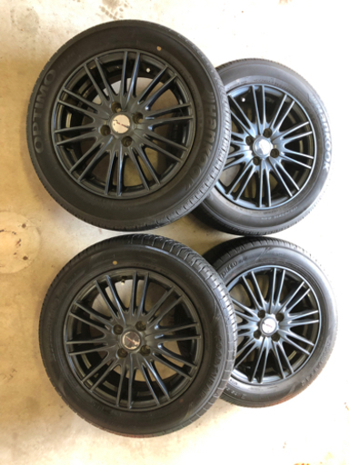 VELVAアルミホイール付き 15インチ5.5J 4穴175/65R15 4本　山あり　アクア　ヴィッツ　フィットなど