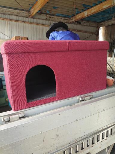 【取引中】犬小屋　小型犬用　室内　収納付きスツール　オットマン