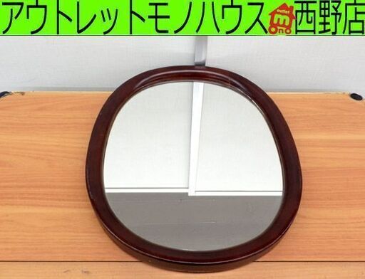 秋田木工 ウォールミラー 曲木鏡 楕円形 カガミ ミラー 壁掛け 鏡 札幌 西野店