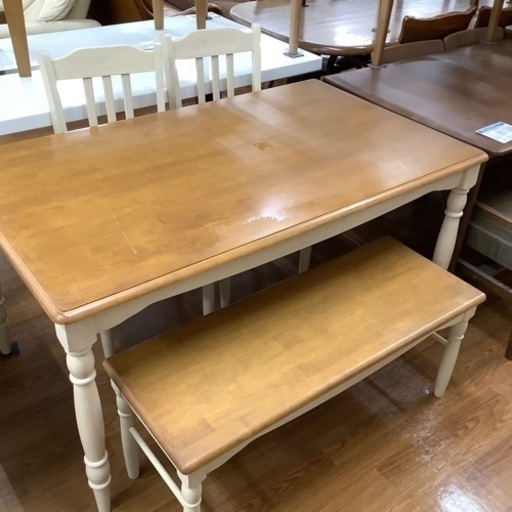 千趣会 ベンチダイニング4点セット【トレファク 川越店】