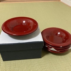 「受渡決定」茶托　赤茶色　新品未使用