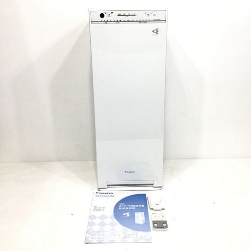 21R683 ジ 6 DAIKIN 加湿 ストリーマ空気清浄機 加湿空気清浄機 床置形 ACK55V‐W 2019年製 リモコン・ホルダー・取扱説明書付き 中古品