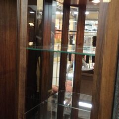 鈴木家具　1枚ステンドグラス扉キュリオケース　上下ライト付【愛品倶楽部柏店　問い合わせ番号 155-018171 002】 の画像