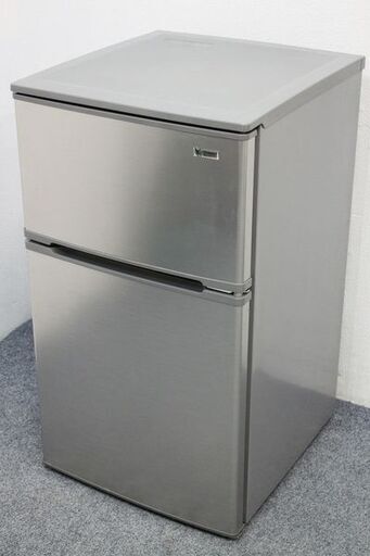 ステンレス2ドア冷凍冷蔵庫 90L YRZ-C09G1 ガンメタリック ヤマダセレクト 2020年製 YAMADA  中古家電 店頭引取歓迎 R4536)