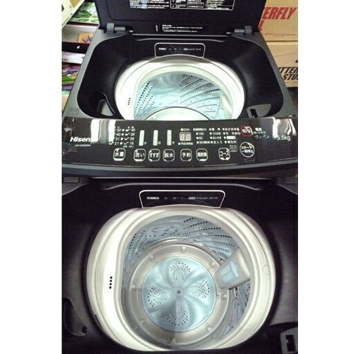 洗濯機 5.5kg 2019年製 ハイセンス HW-G55E5KK ブラック/黒色  全自動洗濯機 幅540×奥行540×高さ950㎜ 札幌市 清田区 平岡