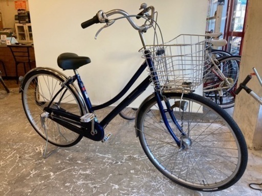 【LEDオートライト】3段変速　27インチ　自転車　ブルー