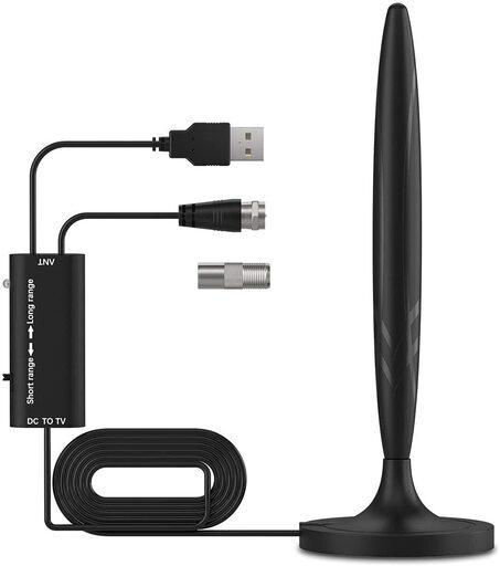 4Kアンテナ 地上デジタルアンテナ 240KM 受信範囲 360度全方位受信 UHF VHF対応 アンプ付(26素子相当) ブースター内蔵 新品