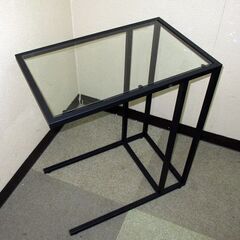 売却済み【取りに来ていただける方限定】サイドテーブル★天板ガラス...