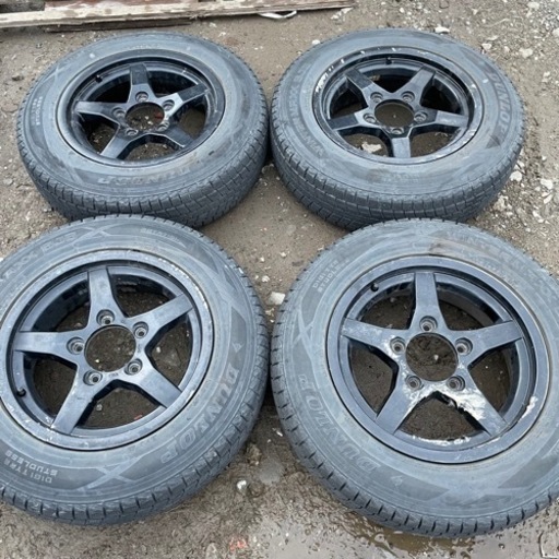 バリ山　DUNLOP SJ8 175/80R16 スタッドレス  タイヤ　アルミホイール付き　ジムニー