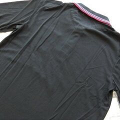 Franco Collezioni フランコ・コレツィオーニ カジュアルな着こなしやゴルフなどに！ 刺繍入長袖ポロシャツ ブラック Mサイズの画像