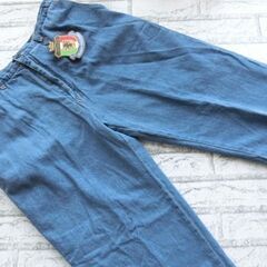 Franco Collezioni フランコ・コレツィオーニ 裏フリース 脇シャーリングデニムパンツ ソフトブルー サイズ選べる LL～3L 股下65cmの画像