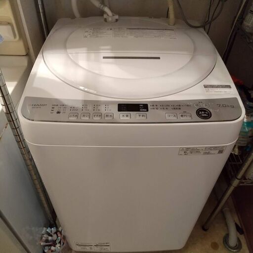 シャープSHARP ES-GE7E全自動洗濯機7.0kg　穴無し槽　2021年製