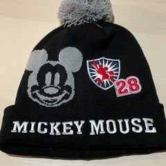 【ミッキーマウス】ニットキャップ　ディズニーシー限定　ニット帽　おまけ：クリスマス特大シールの画像