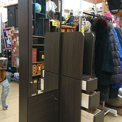ニトリ NITORI 姿見ドレッサー (ノーブル BR) ダークブラウン 可動式テーブル 可動式棚 定価40639円■横幅58×奥行47×高さ172cm■近隣配送無料 買取帝国 朝霞店の画像