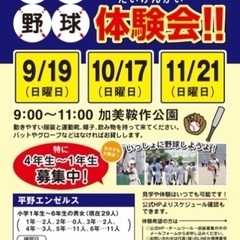 軟式少年野球チームメンバー募集(大阪市平野区)の画像