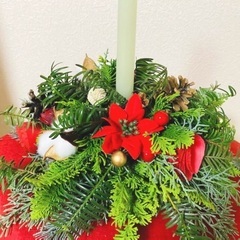 🎄中高年のためのクリスマスキャンドルフラワーアレンジメント🎄