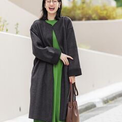 新品未使用Mサイズ ノーカラーロングコート(誤購入)