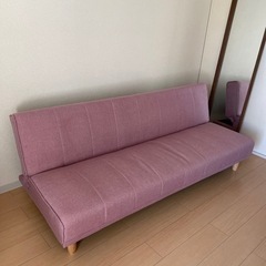 ソファベッド　ピンク　美品です