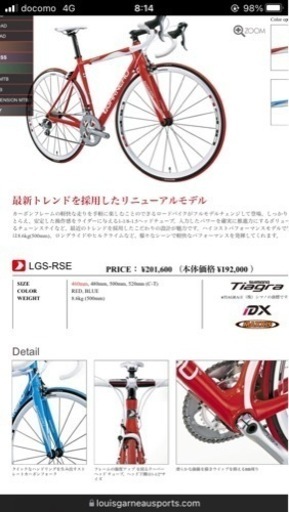 98000円から値下げ！定価20万！Louis Garneau LGS-RSE（ルイガノ）ロードバイク