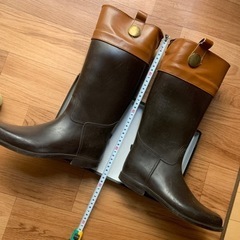 長靴　ブラウン　レインブーツ　レディース　ロング　雨の画像