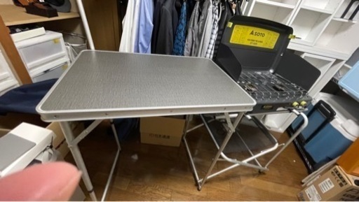 キャンプ用品・ツーバーナースタンドテーブル&sotoツーバーナー