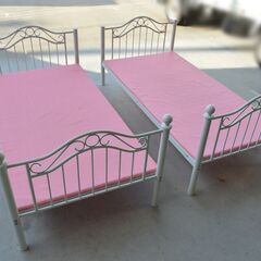 激安 先着順♪ 可愛い ニッセン パイプベット 2点セット ピン...