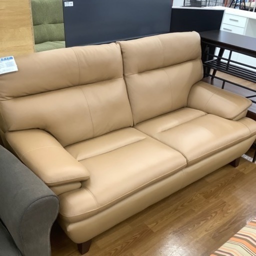 大塚家具 3人掛けハーフレザーソファー ルーニー【トレファク 川越店】