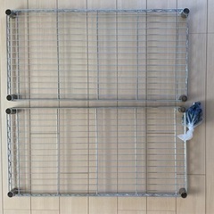 【中古】【0円】ワイヤーシェルフ　棚のみ２枚　90×45