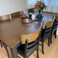 受付終了いたしました】ほぼ未使用新品✨ダイニングテーブル・椅子6脚 