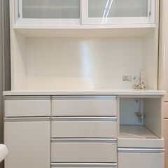 ニトリ/NITORI キッチンボード KRISNA ホワイト 鏡面 スライドドア