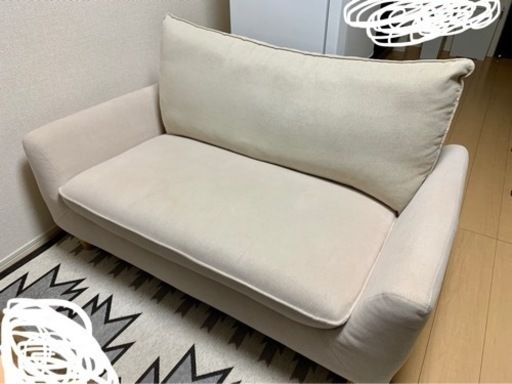 シンプルソファ　ホワイト