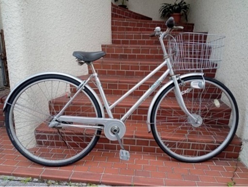 【整備済自転車】27インチ内装3段変速　オートライト付　前カゴ、鍵新品❗️スペアキーあり　若林自転車　浜大津　SALE❗️