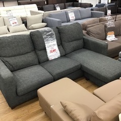 KK-41【ご来店頂ける方限定】馬場家具　カウチソファ　グレー