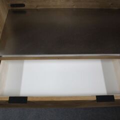 unico/ウニコ ADDAY(アディ) キッチンボード ブラックアルミ取っ手 ステンレスの天板 W1230  食器棚 中古家具 店頭引取歓迎 R4439)
