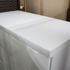 6段チェスト ホワイト 幅80 衣類収納 リビング 寝室 木製 白 三友ファニチャー 収納家具 中古 店頭引取歓迎 R4527)