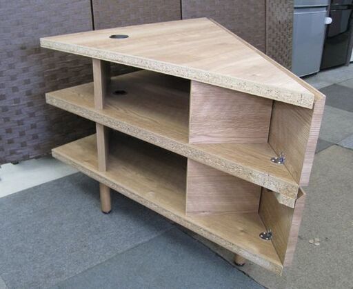 ☆ 未使用 コーナーテレビボード 幅120×奥行62×高さ54cm 木目調 テレビ台 ローボード AVボード AV台 札幌 東区 北2