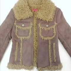 ★OZOC★ フェイクレザー＆ボア ジャケット ブルゾン 冬 アウターの画像