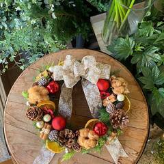 フレッシュフラワーのクリスマスリーススペシャルレッスン【ローズホ...