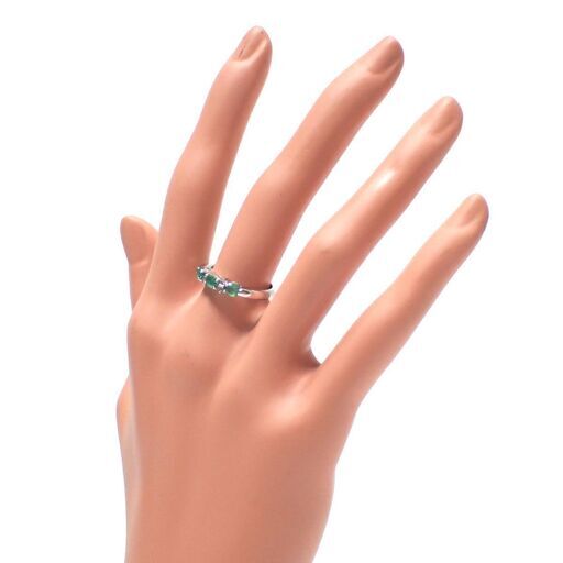 E509 K18 18金 WG エメラルド 3.9g 指輪 リング アクセサリー