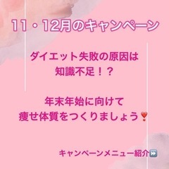 11・12月限定☆ワンコイン♪ダイエットカウンセリン