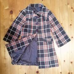 ★昭和レトロ★ 大柄チェックコート 冬 アウターの画像