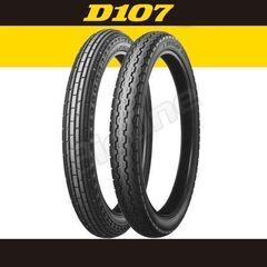 バイク用タイヤ＋チューブ＋リムバンド　セット　新品未使用　　ダンロップ D107 前後セット 2.25-17  の画像
