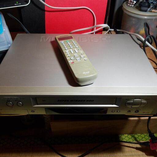 販売済み 希少 稼動品 VHSビデオデッキ リモコン 3色ケーブル 付き