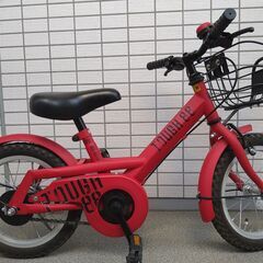 14インチ 子供用自転車（スタンド付き、補助輪あり）