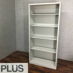 ⭕⭕⭕TN1/18　PLUS　オープン書庫　キャビネット　プラス　SO-207R LGY　事務用品　OA　家具　約88×40×185cm　A4対応　直接引き取り限定　②⭕⭕⭕の画像