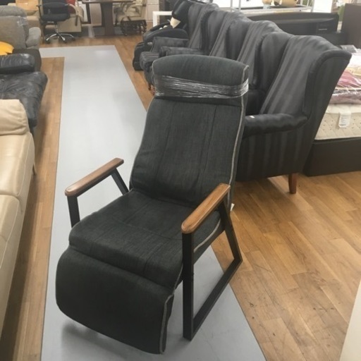 S368　高座椅子　フットレスト付　グレー　ドウシシャ