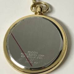 ⭕⭕⭕KG2/91　即決 動作品 美品 ケース入り Ricoh リコー 懐中時計 鉄道時計 クォーツ 312011 ゴールド 金 チェ―ン アンティーク 時計⭕⭕⭕の画像