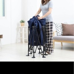 日本育児 洗えてたためるポータブルベビーサークル  ネイビーの画像